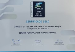Destaque - Serviços Municipalizados de Castelo Branco distinguidos pela ERSAR
